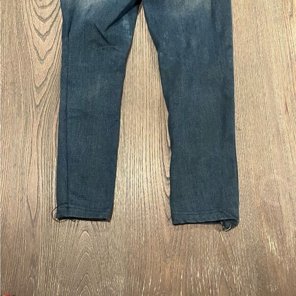 Earl Jean Slim Boot Dark Wash Faded Embroidered Jeans Size 4 Petite - Picture 8 of 11